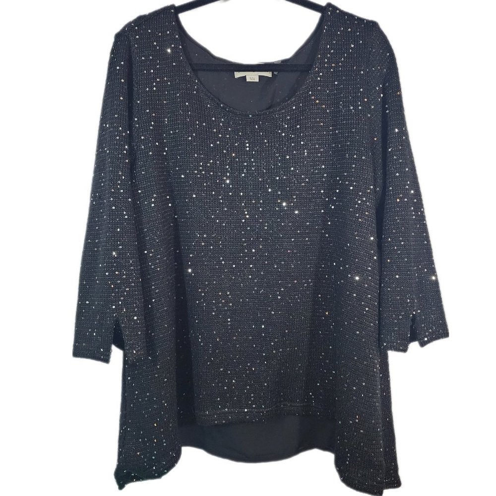 Simply Noelle Womens Dressy Black Sweater